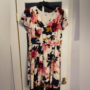 Old Navy floral A line mid length dress